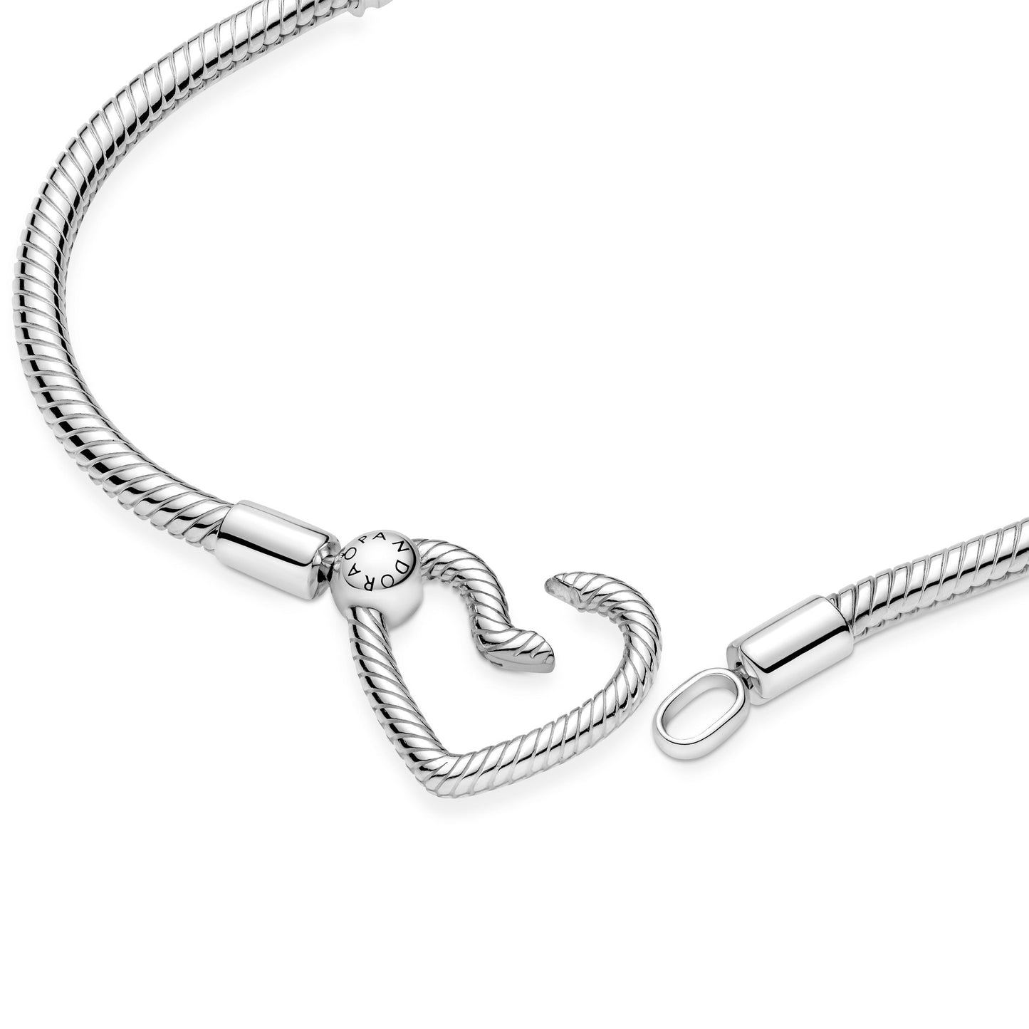 Pandora Moments Heart Closure Snake Chain Bracelet Premium Fashion Jewelry Gift Collection