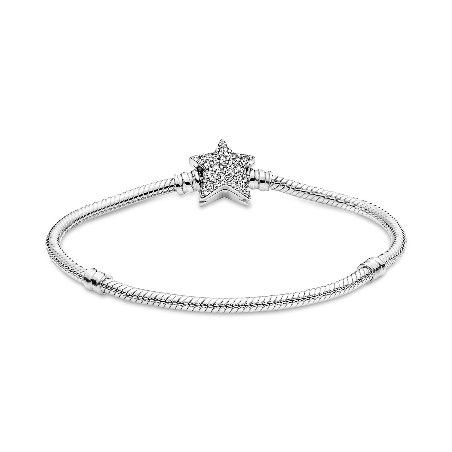 Pandora Moments Asymmetric Star Clasp Snake Chain Bracelet Premium Fashion Jewelry Gift Collection