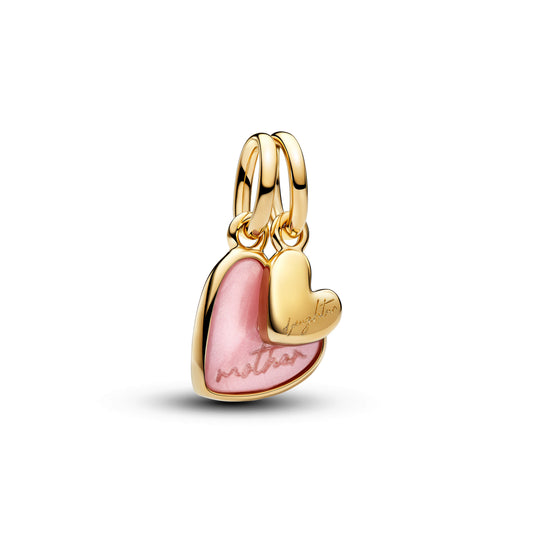 Pink Mother & Daughter Splittable Dangle Charm Premium Fashion Jewelry Gift Collection