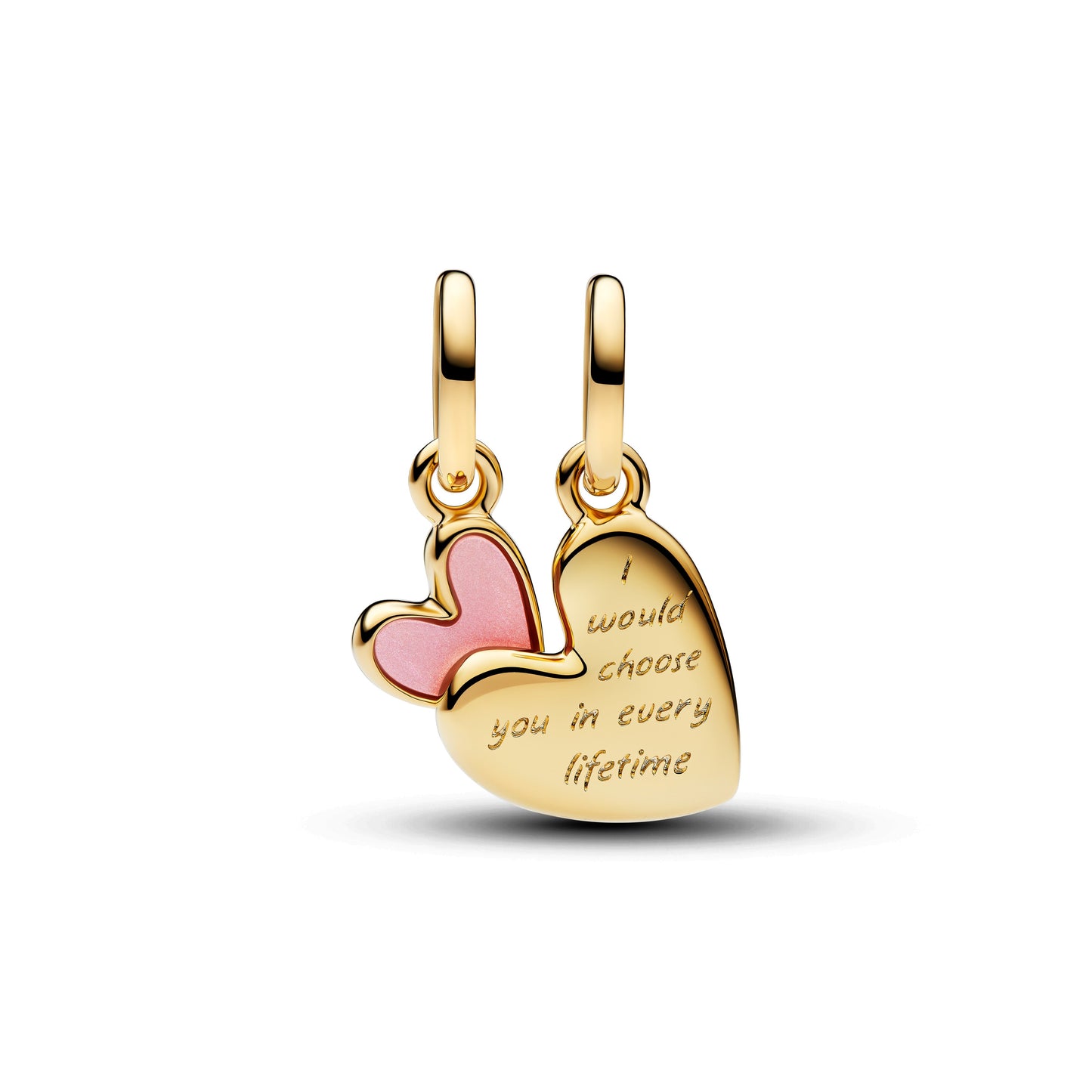 Pink Mother & Daughter Splittable Dangle Charm Premium Fashion Jewelry Gift Collection