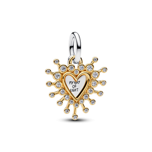 Radiant Heart Double Dangle Charm Premium Fashion Jewelry Gift Collection