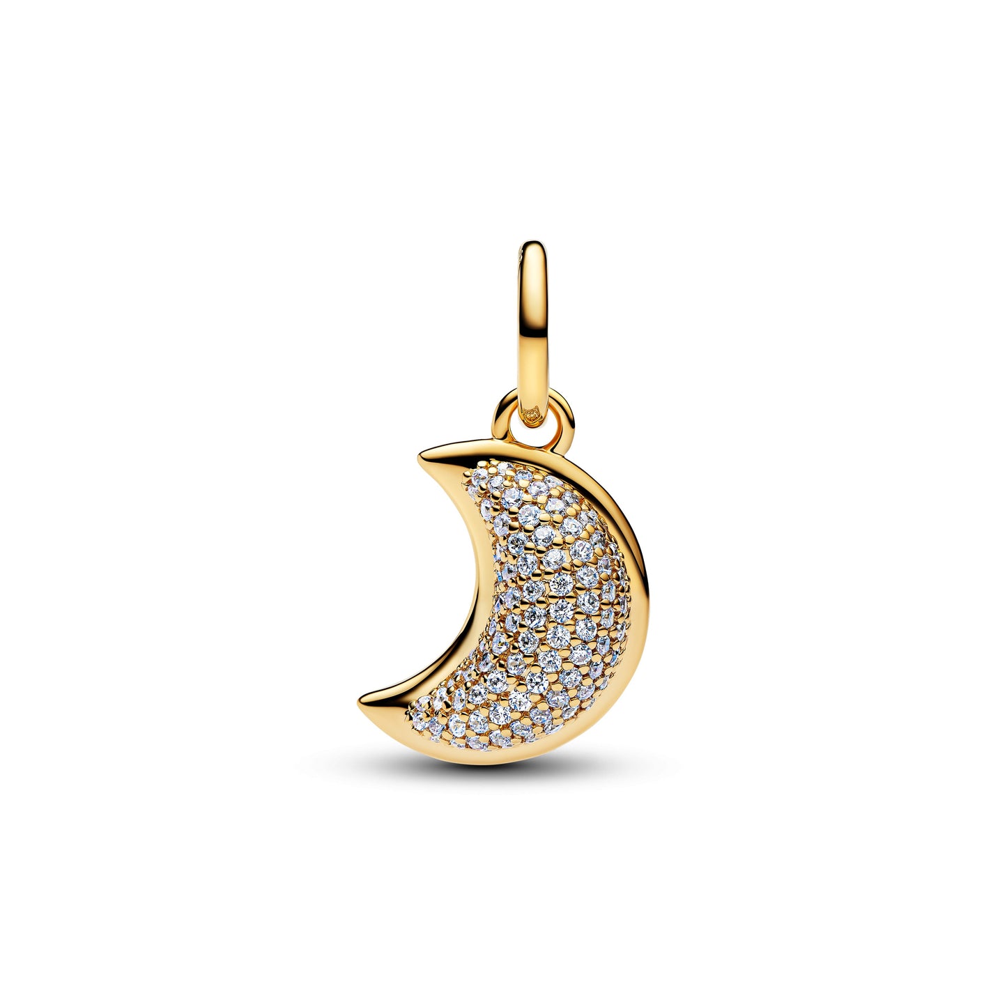 Sparkling Crescent Moon Dangle Charm Premium Fashion Jewelry Gift Collection