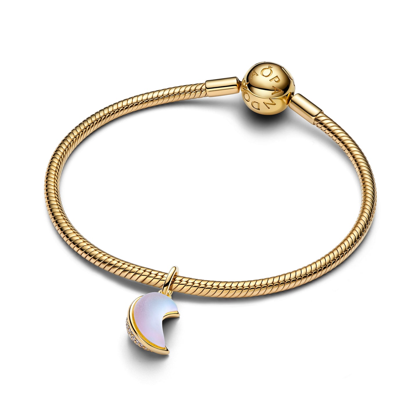 Sparkling Crescent Moon Dangle Charm Premium Fashion Jewelry Gift Collection