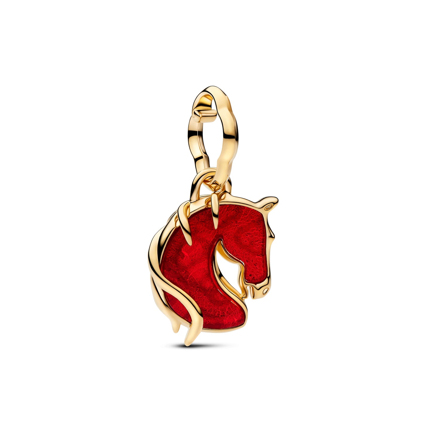 Red Fire Horse Murano Glass Dangle Charm Premium Fashion Jewelry Gift Collection
