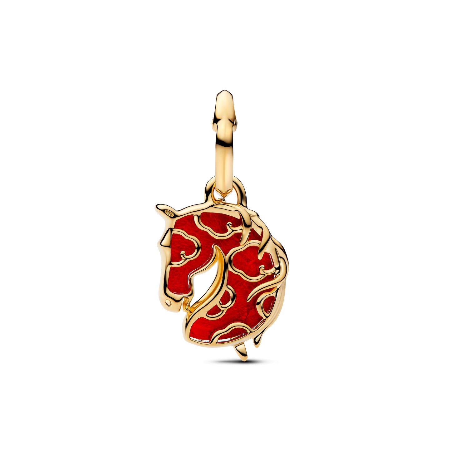 Red Fire Horse Murano Glass Dangle Charm Premium Fashion Jewelry Gift Collection
