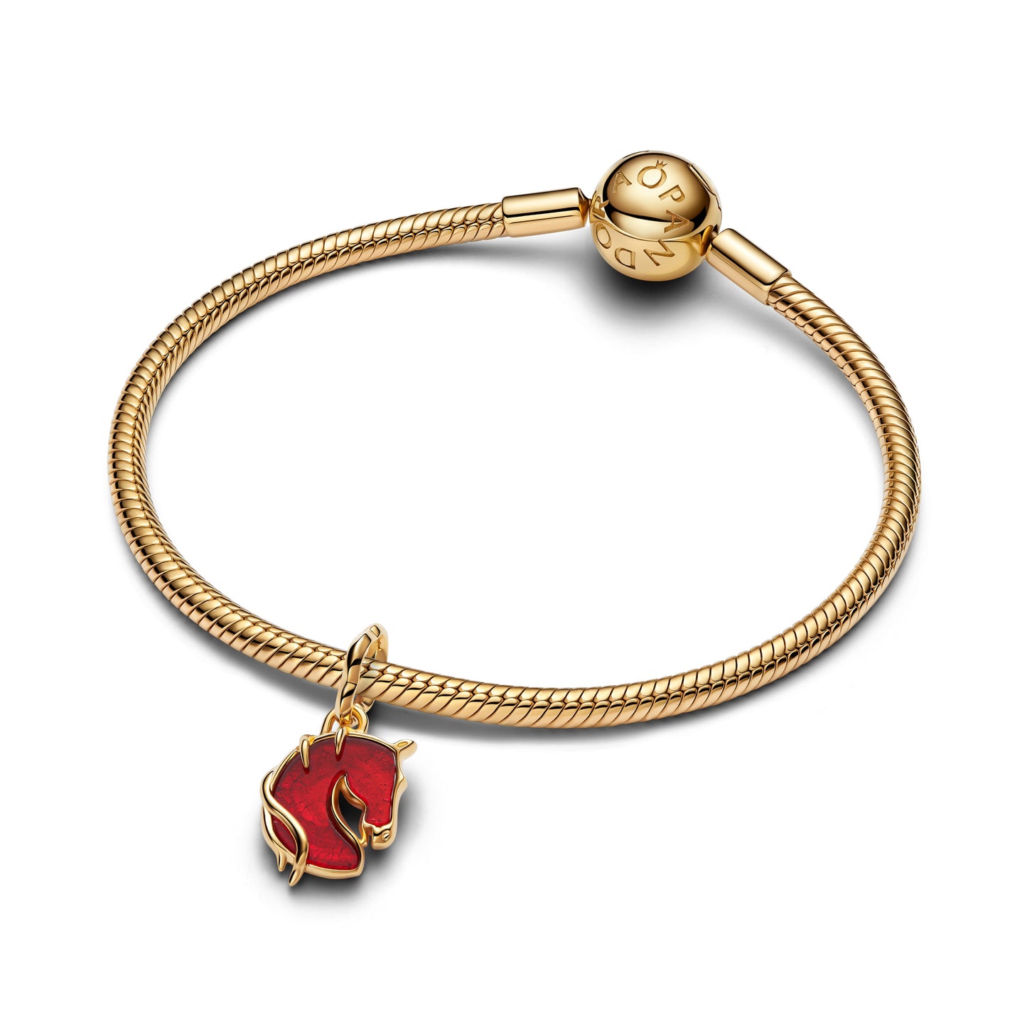 Red Fire Horse Murano Glass Dangle Charm Premium Fashion Jewelry Gift Collection
