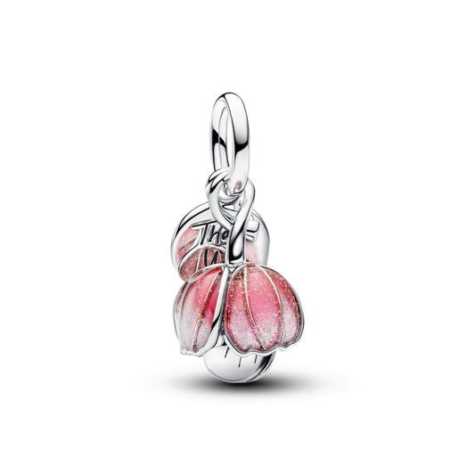 Two-Tone Blooming Flower Dangle Charm Premium Fashion Jewelry Gift Collection