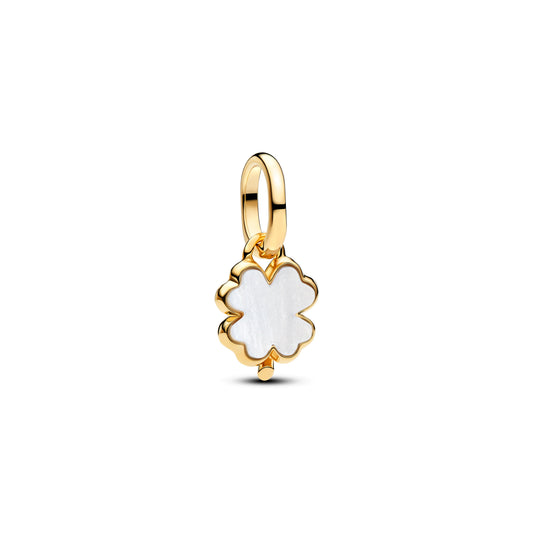 White Lucky Clover Dangle Charm Premium Fashion Jewelry Gift Collection