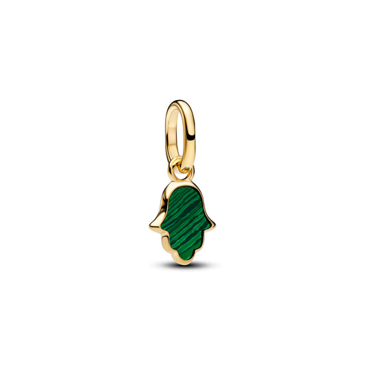 Green Hamsa Hand Mini Dangle Charm Premium Fashion Jewelry Gift Collection