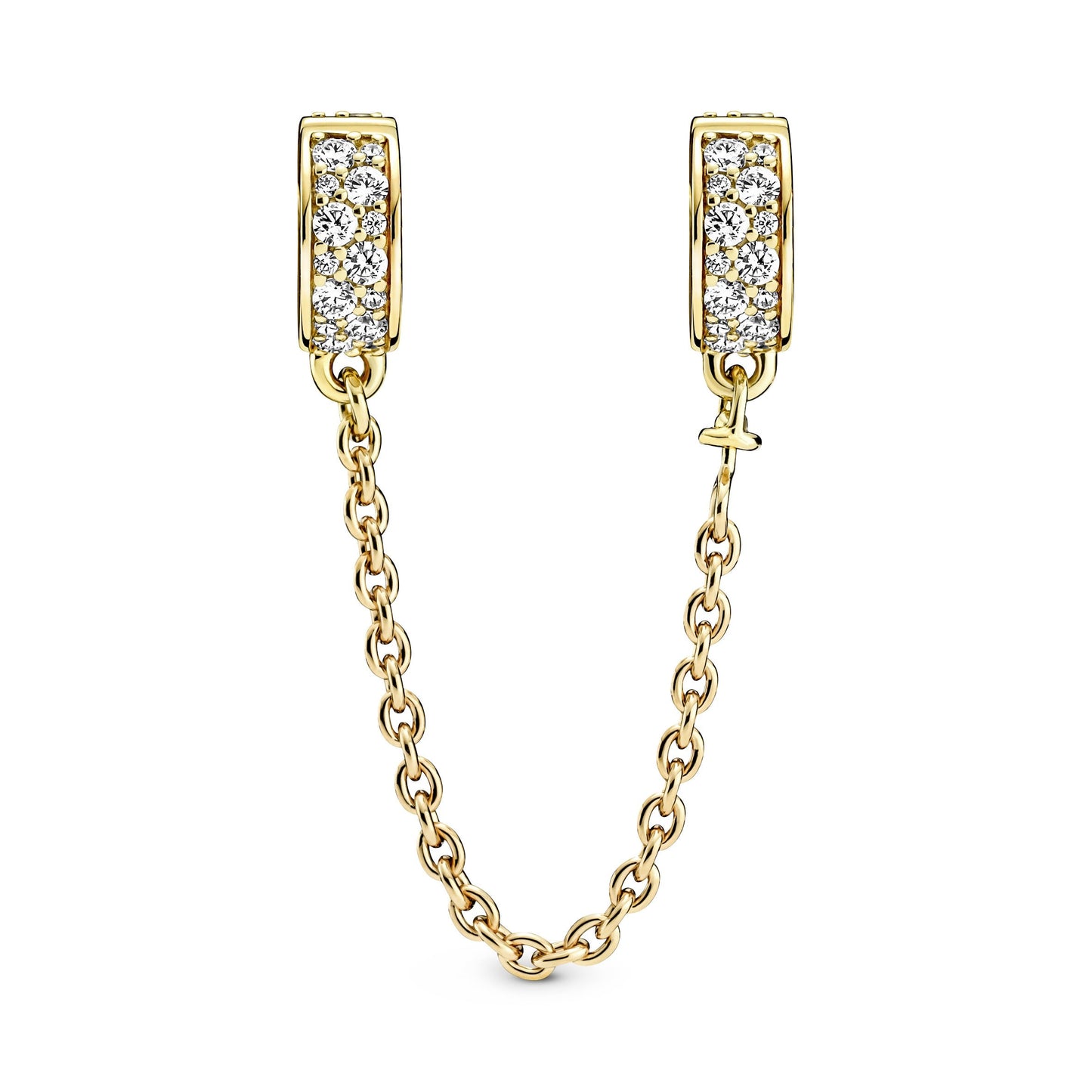 Clear Pavé Safety Chain Clip Charm Premium Fashion Jewelry Gift Collection