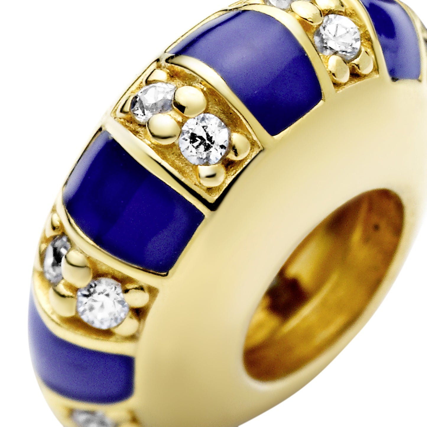 Blue Stripes Spacer Charm Premium Fashion Jewelry Gift Collection