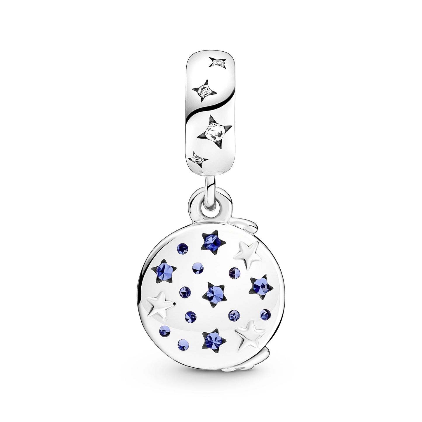 Santa Claus On The Moon Double Dangle Charm Premium Fashion Jewelry Gift Collection
