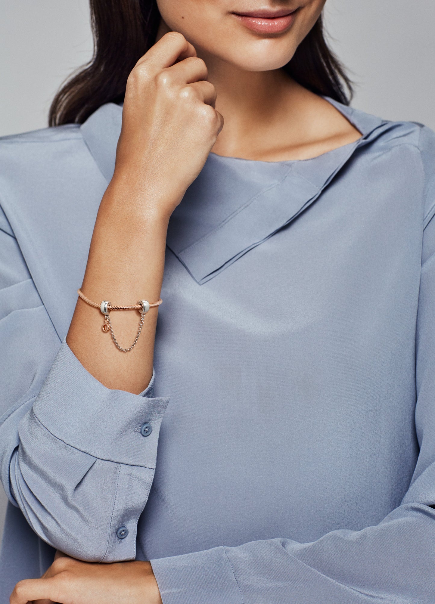 Dangling Crown O Safety Chain Charm Premium Fashion Jewelry Gift Collection