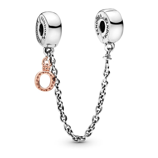 Dangling Crown O Safety Chain Charm Premium Fashion Jewelry Gift Collection
