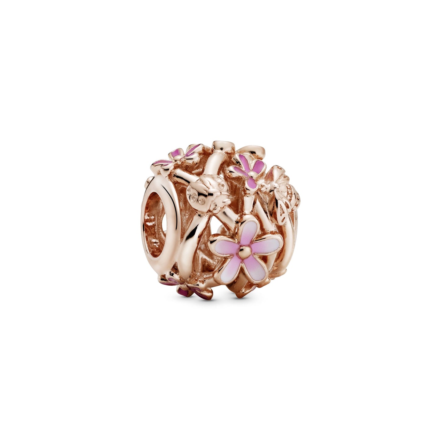 Openwork Pink Daisy Flower Charm Premium Fashion Jewelry Gift Collection