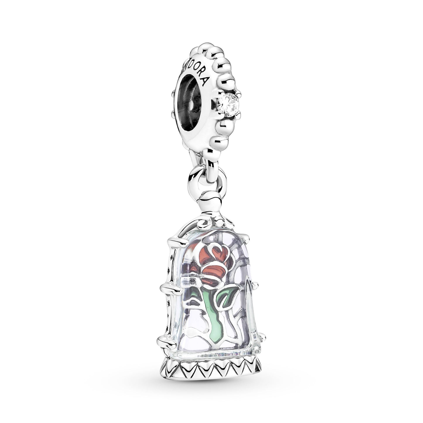 Disney Beauty and the Beast Enchanted Rose Dangle Charm Premium Fashion Jewelry Gift Collection