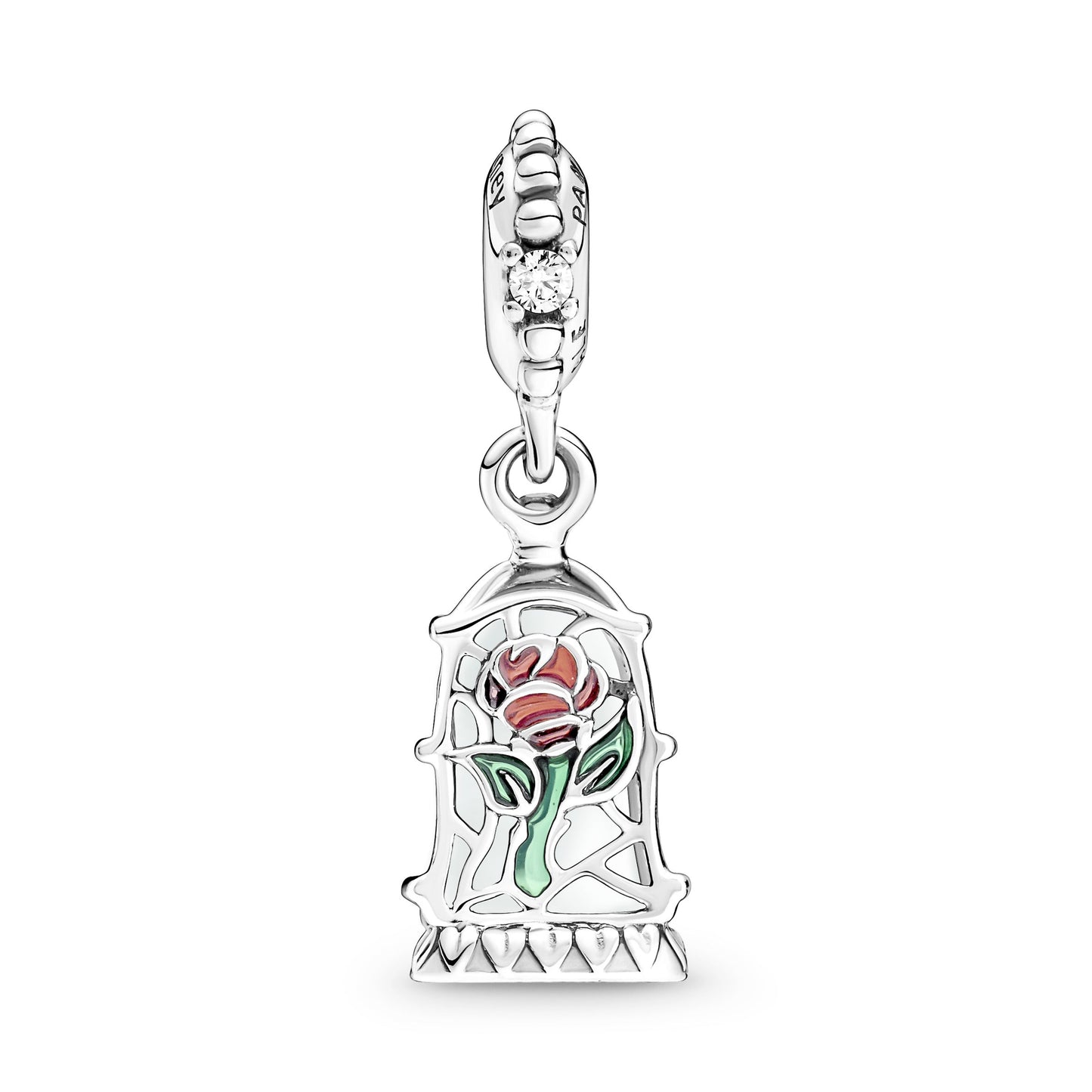 Disney Beauty and the Beast Enchanted Rose Dangle Charm Premium Fashion Jewelry Gift Collection