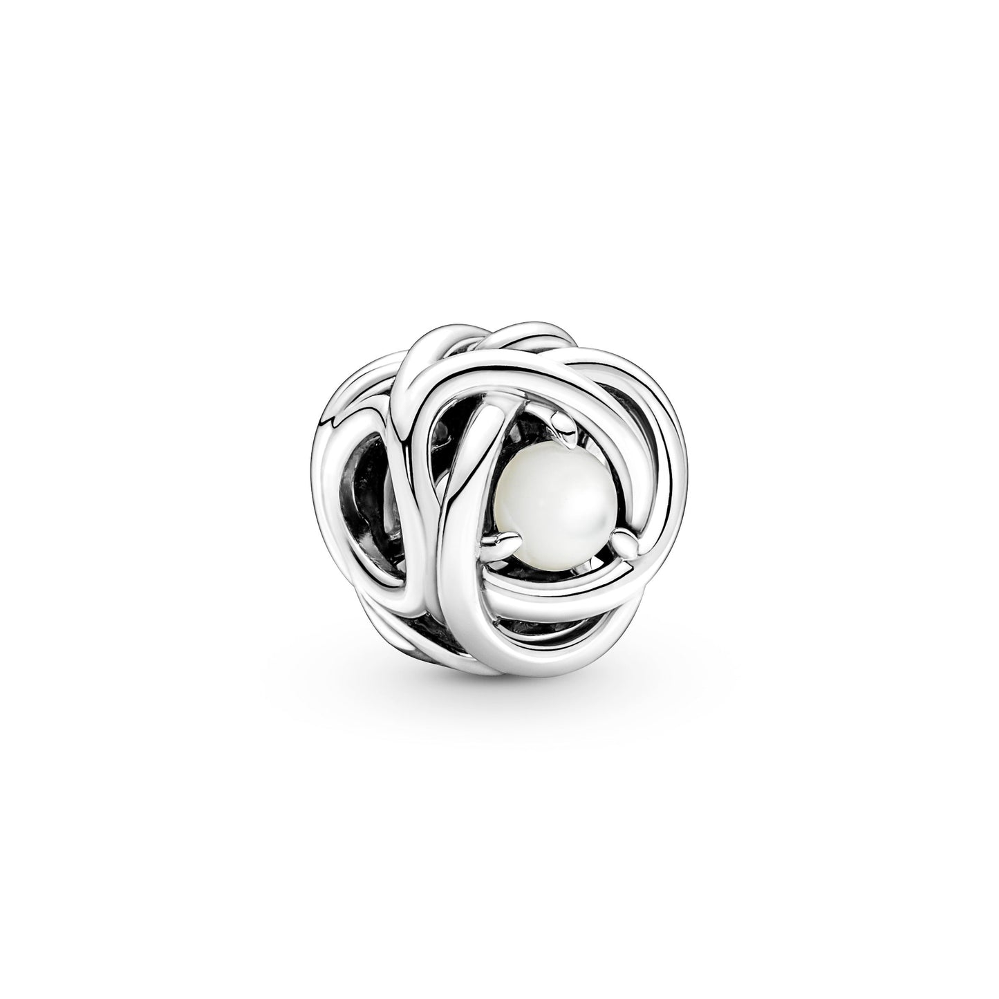White Mother of Pearl Eternity Circle Charm Premium Fashion Jewelry Gift Collection