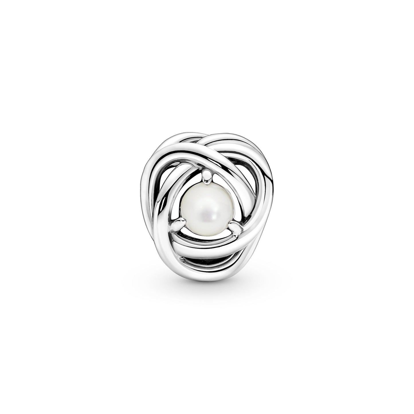White Mother of Pearl Eternity Circle Charm Premium Fashion Jewelry Gift Collection