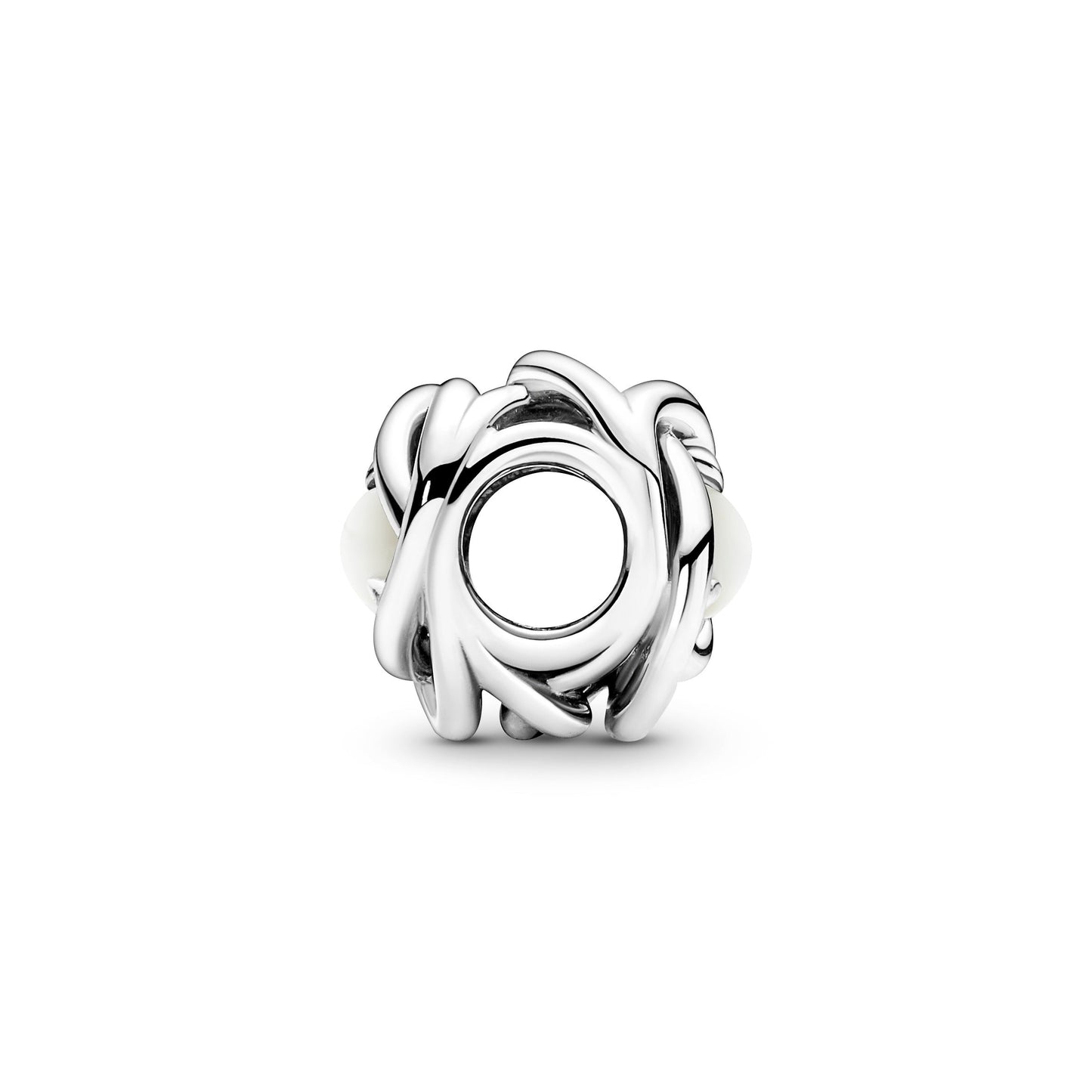 White Mother of Pearl Eternity Circle Charm Premium Fashion Jewelry Gift Collection