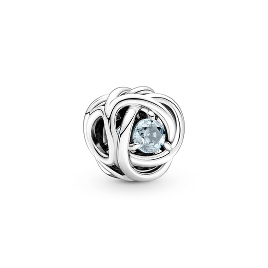 Sea Aqua Blue Eternity Circle Charm Premium Fashion Jewelry Gift Collection