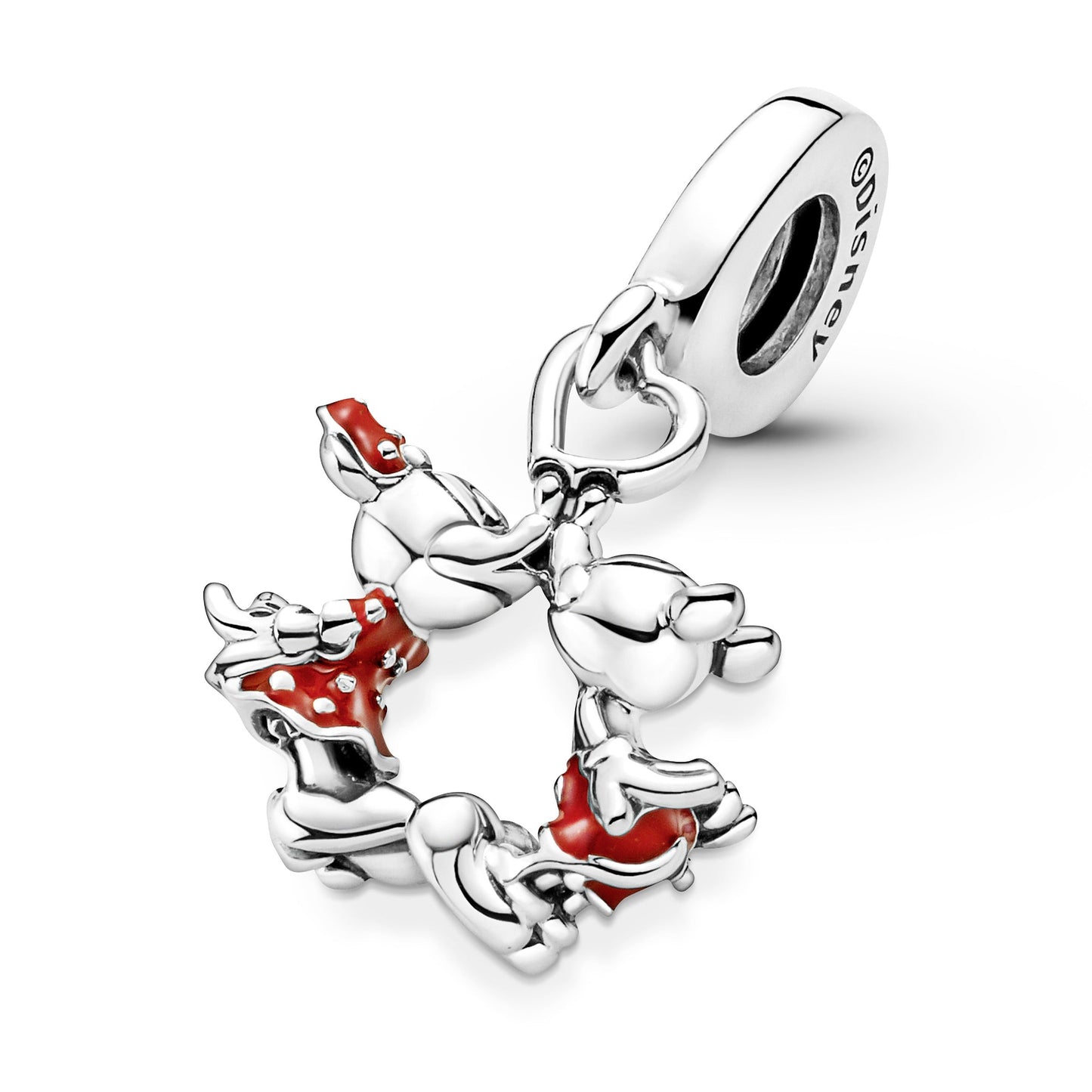 Disney Mickey Mouse & Minnie Mouse Kissing Dangle Charm Premium Fashion Jewelry Gift Collection