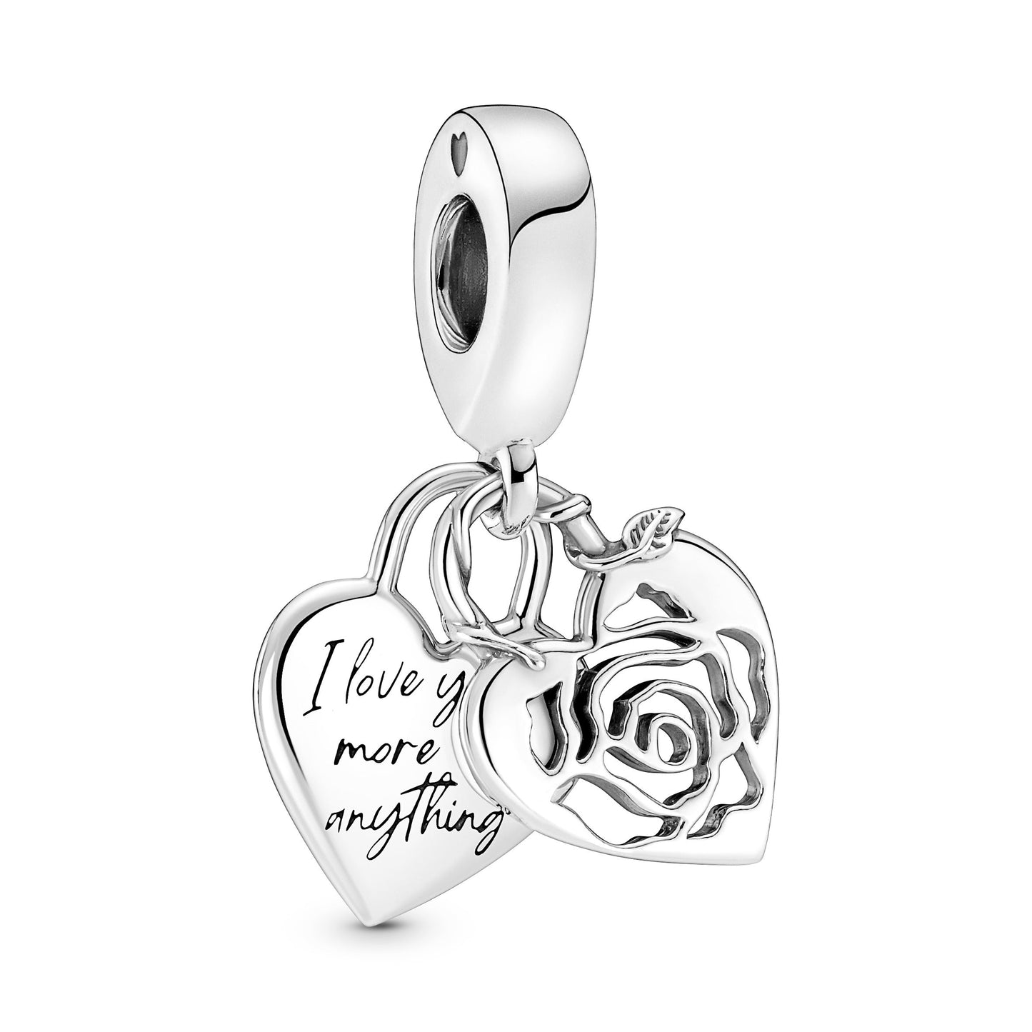 Rose Heart Padlock Dangle Charm Premium Fashion Jewelry Gift Collection
