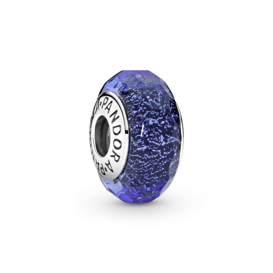 Faceted Blue Murano Glass Charm Premium Fashion Jewelry Gift Collection