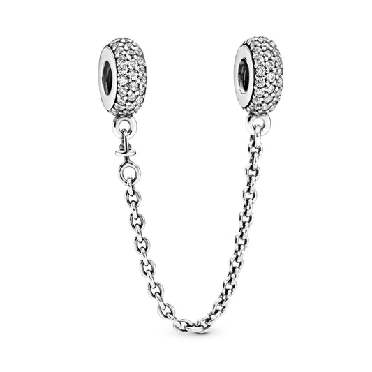 Sparkling Pavé Safety Chain Charm Premium Fashion Jewelry Gift Collection