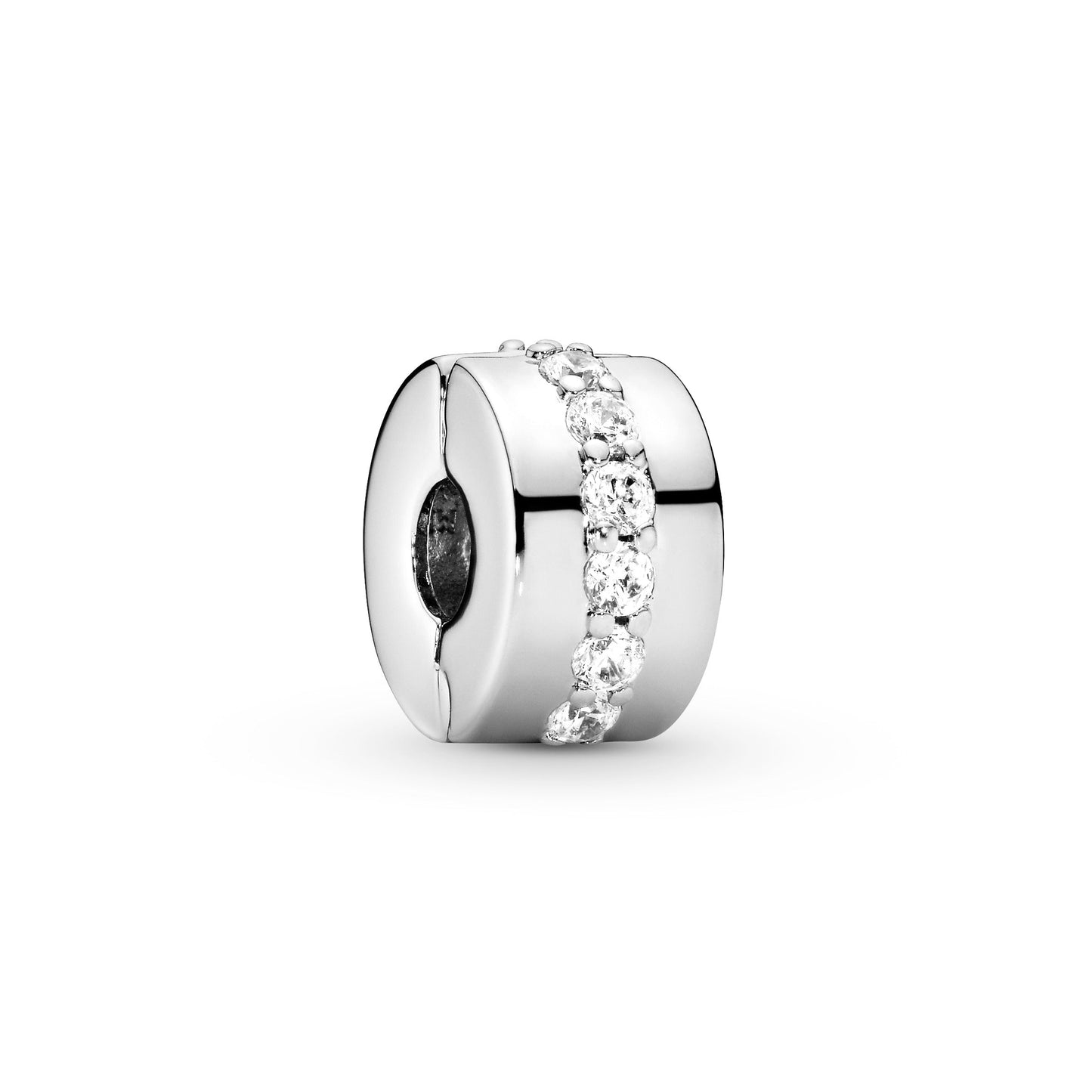 Clear Sparkling Row Clip Charm Premium Fashion Jewelry Gift Collection