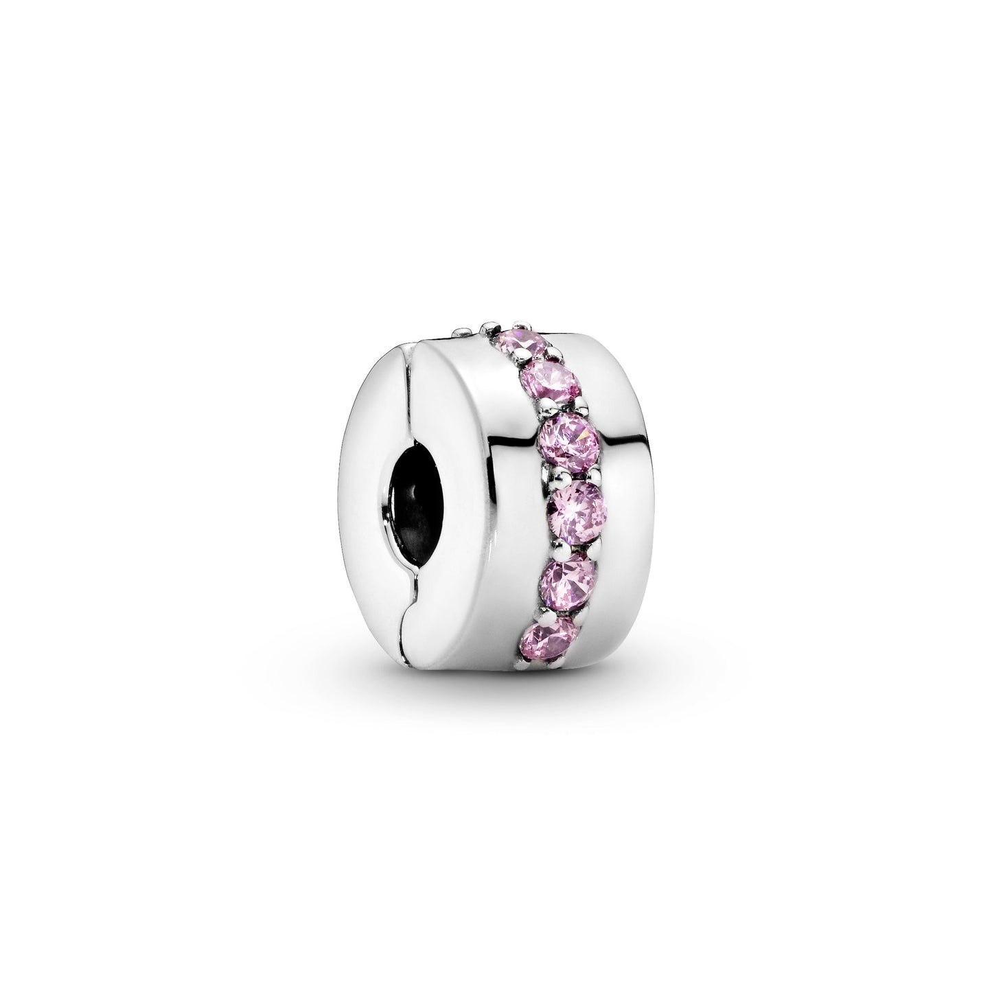 Pink Sparkling Row Clip Charm Premium Fashion Jewelry Gift Collection