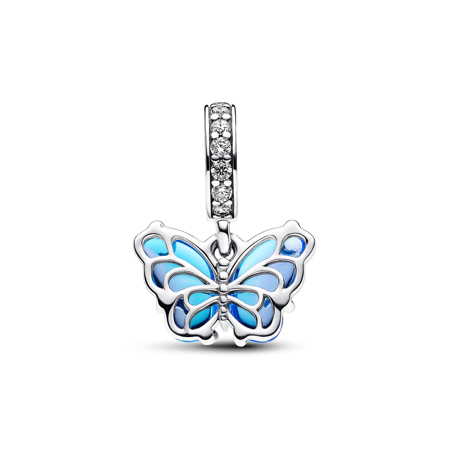 Blue Murano Glass Butterfly Dangle Charm Premium Fashion Jewelry Gift Collection