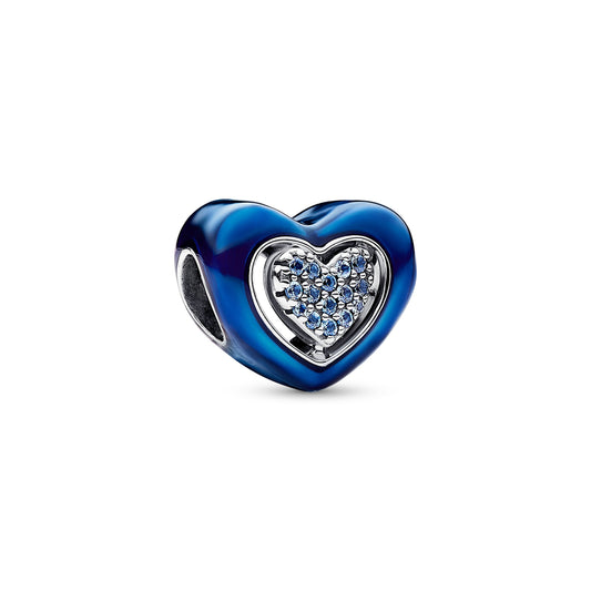 Blue Spinnable Heart Charm Premium Fashion Jewelry Gift Collection