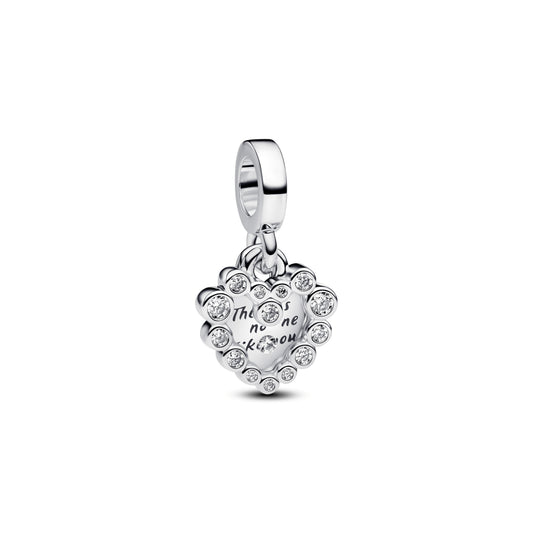 Sparkling Heart Double Dangle Charm Premium Fashion Jewelry Gift Collection