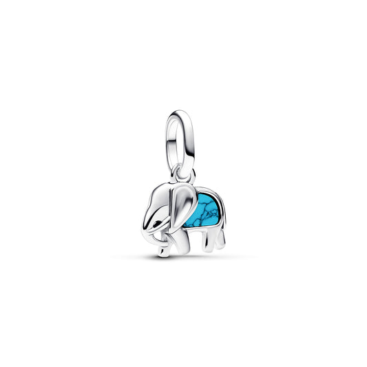 Turquoise-colored Elephant Mini Dangle Charm Premium Fashion Jewelry Gift Collection