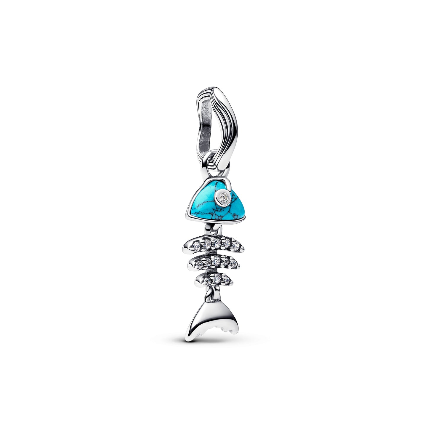 Turquoise-colored Fishbone Dangle Charm Premium Fashion Jewelry Gift Collection