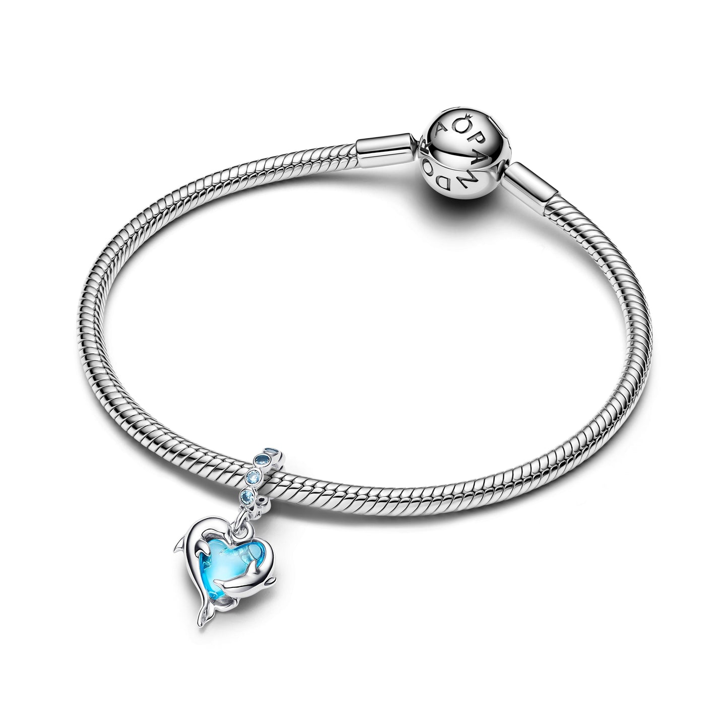 Blue Murano Glass Dolphins Dangle Charm Premium Fashion Jewelry Gift Collection