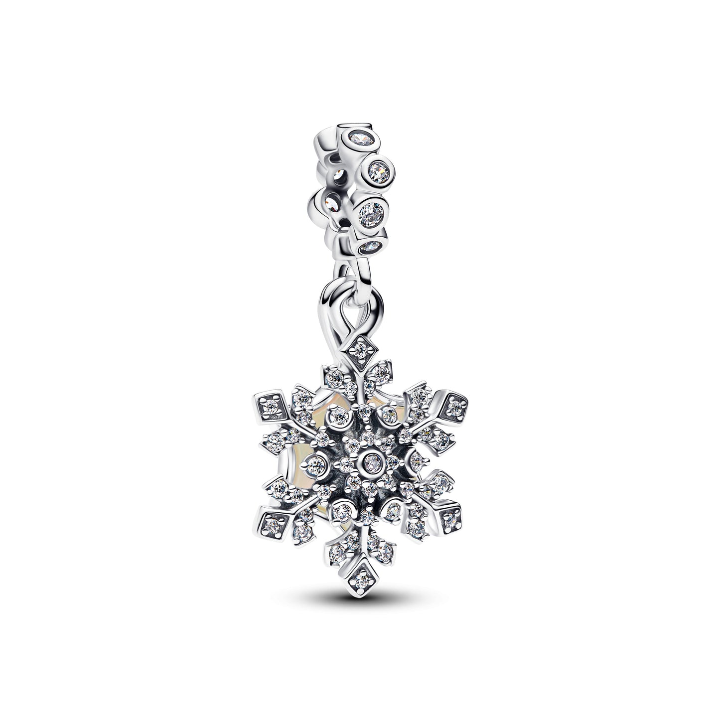 Opalescent Snowflake Double Dangle Charm Premium Fashion Jewelry Gift Collection