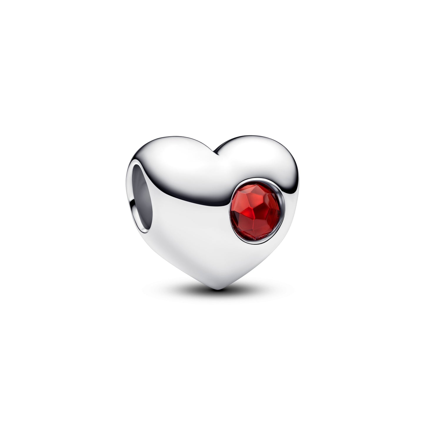 Engravable Red Stone Heart Charm Premium Fashion Jewelry Gift Collection