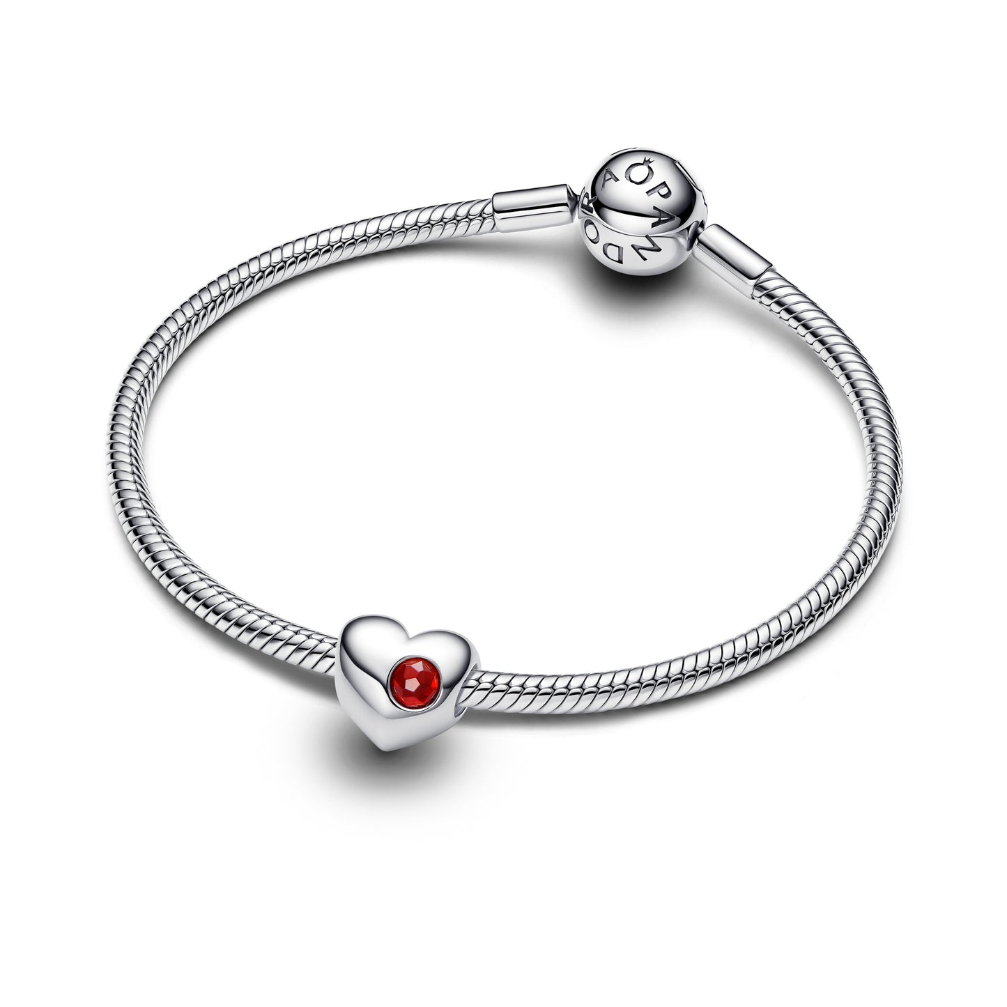 Engravable Red Stone Heart Charm Premium Fashion Jewelry Gift Collection
