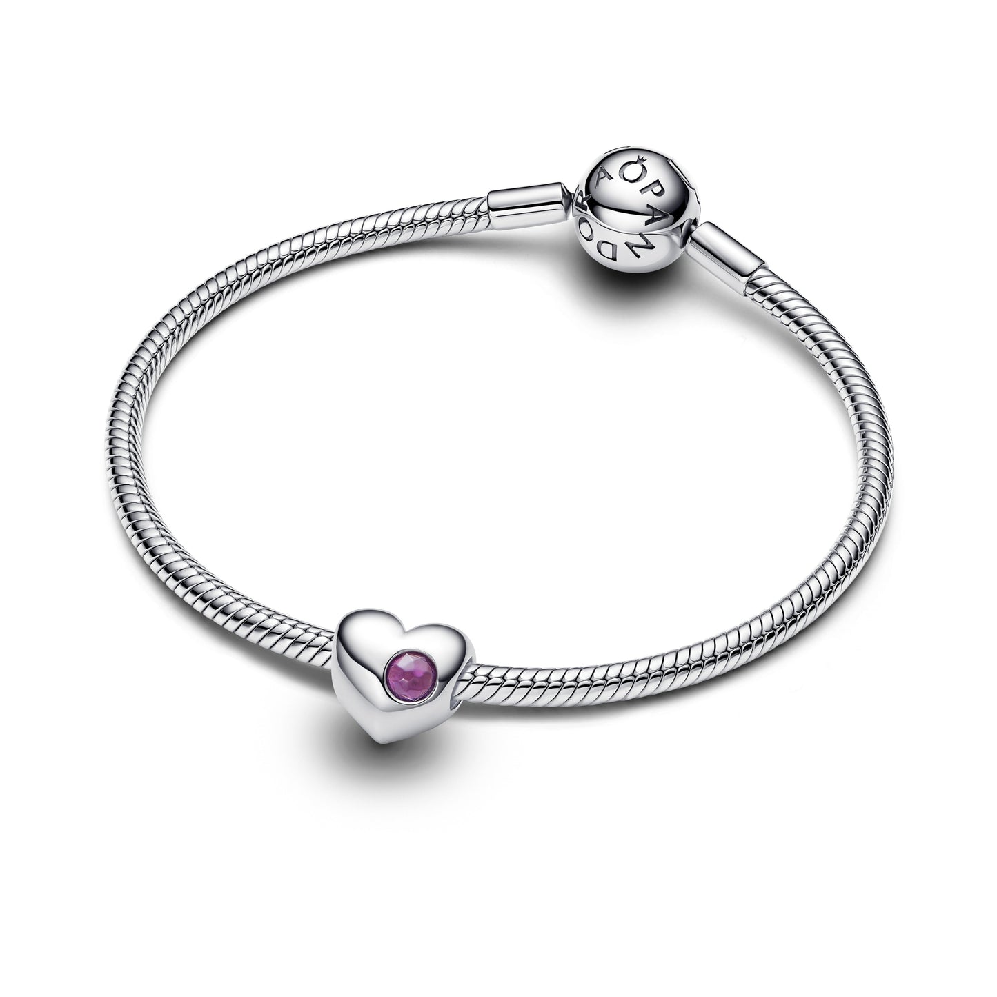 Engravable Purple Stone Heart Charm Premium Fashion Jewelry Gift Collection