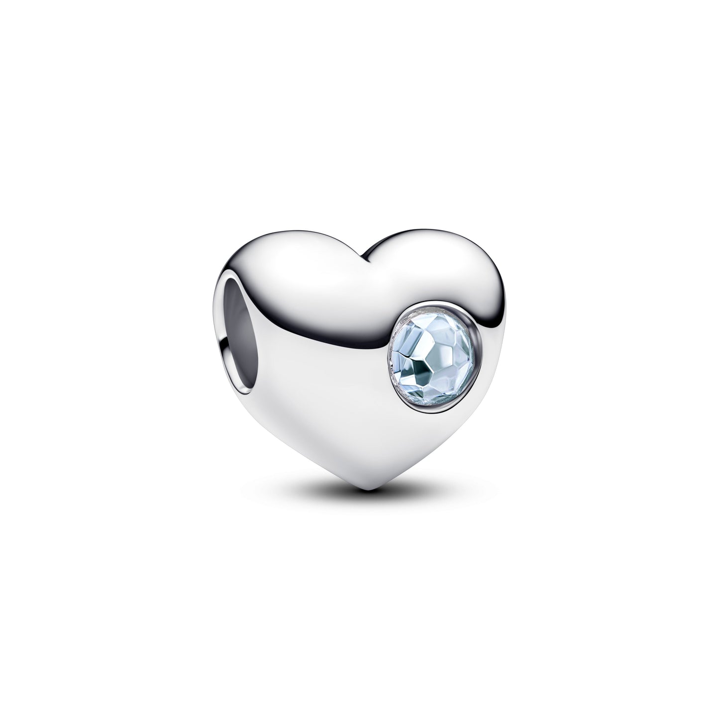 Engravable Sea Aqua Blue Stone Heart Charm Premium Fashion Jewelry Gift Collection