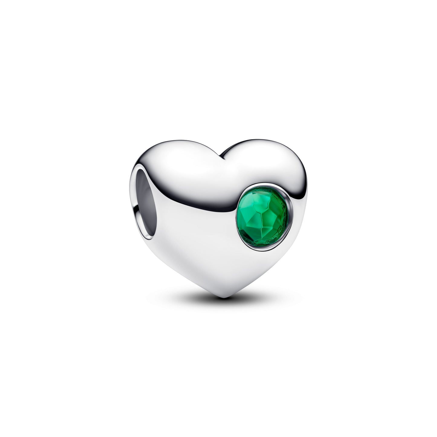 Engravable Green Stone Heart Charm Premium Fashion Jewelry Gift Collection
