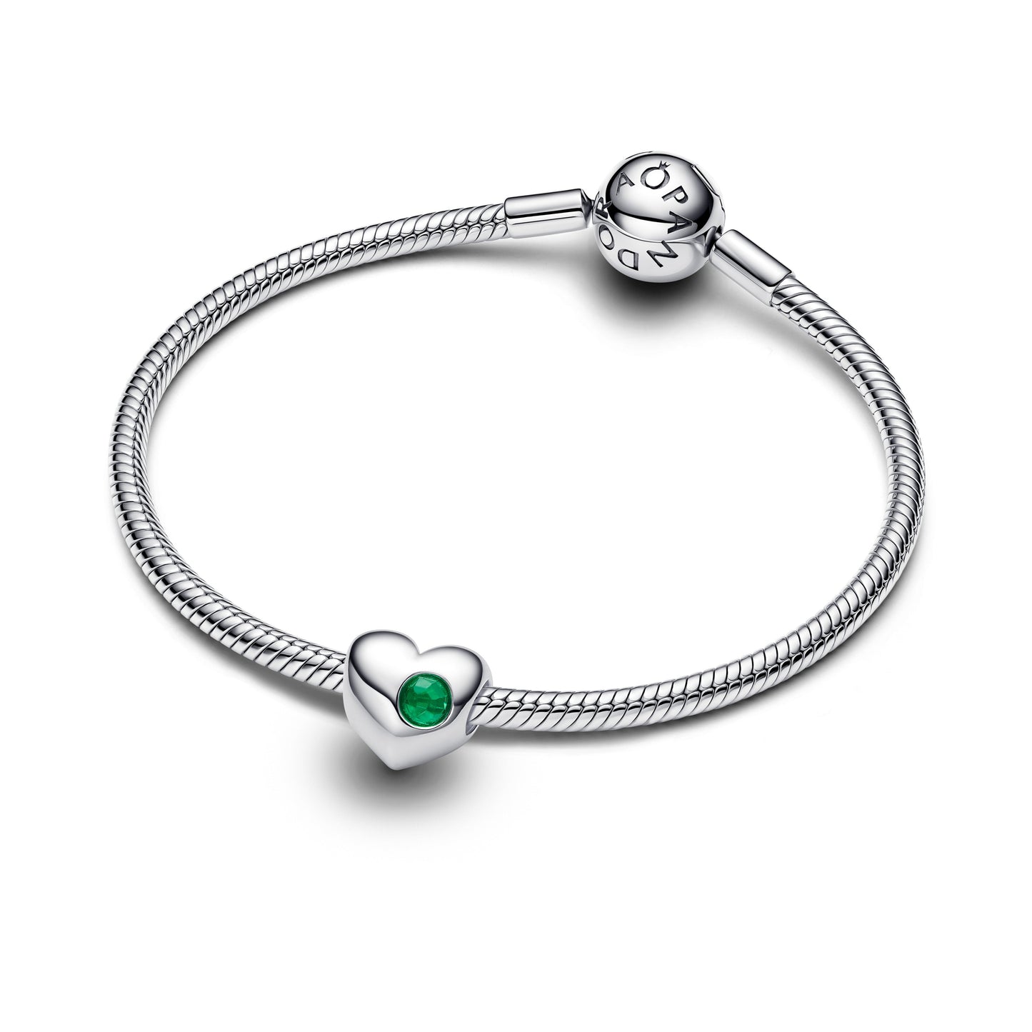 Engravable Green Stone Heart Charm Premium Fashion Jewelry Gift Collection