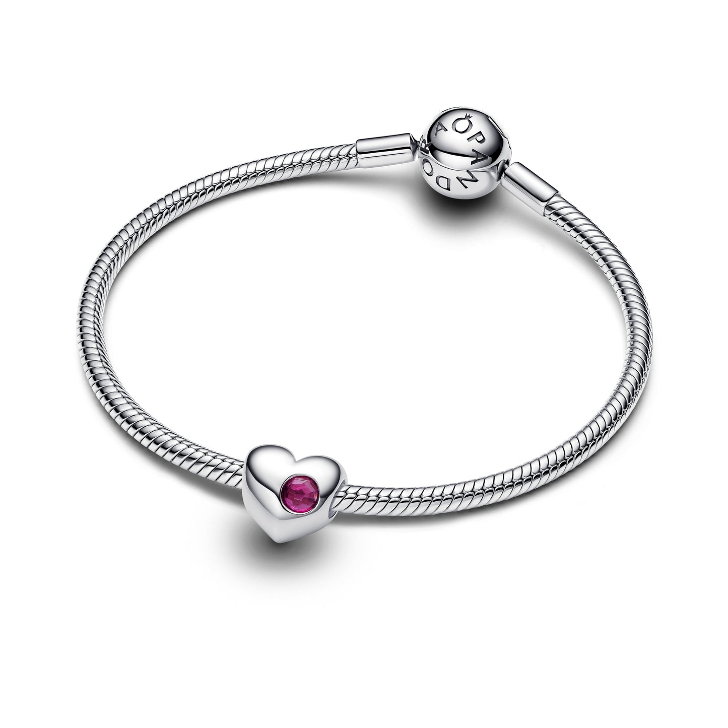 Engravable True Red Stone Heart Charm Premium Fashion Jewelry Gift Collection