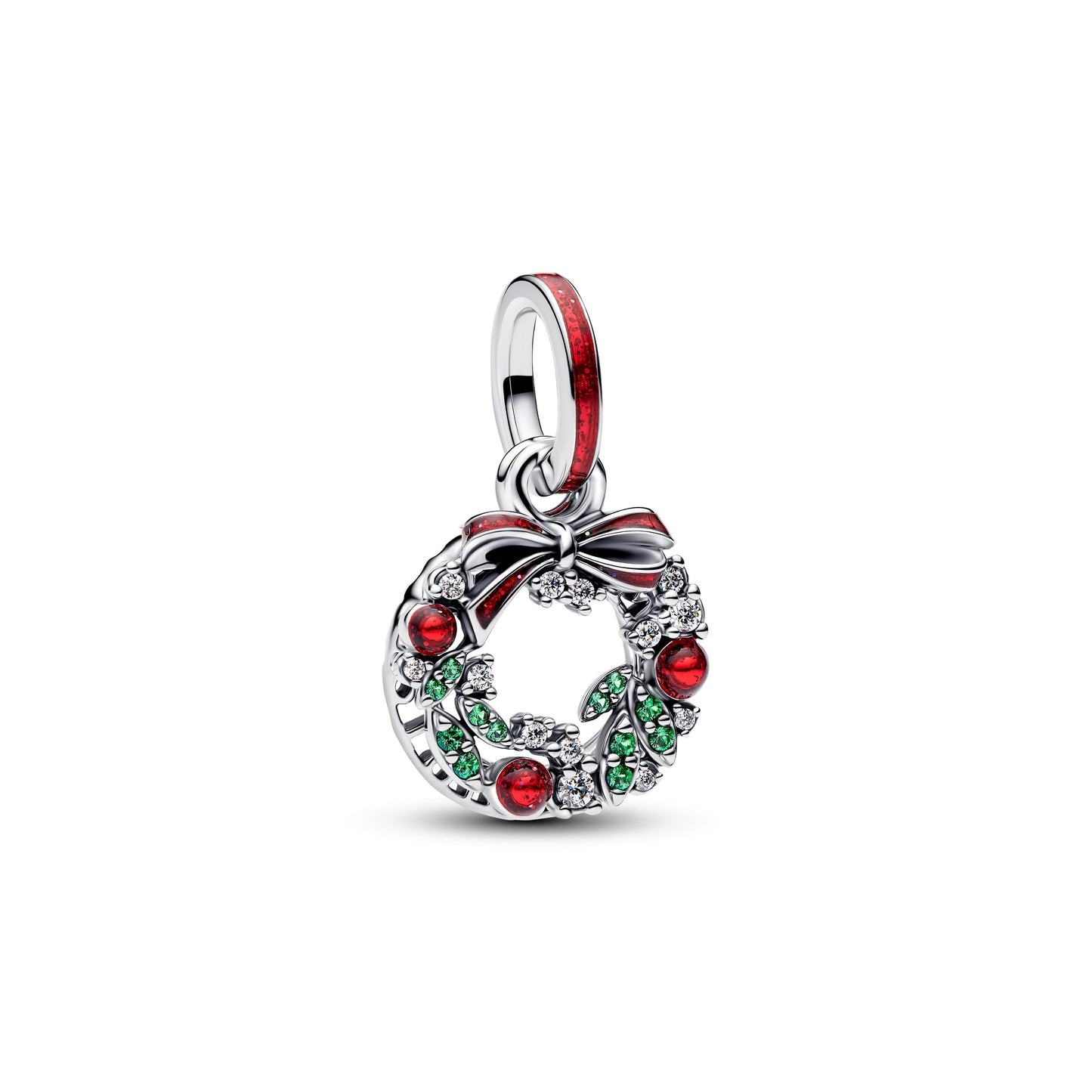 Holiday Wreath Double Dangle Charm Premium Fashion Jewelry Gift Collection