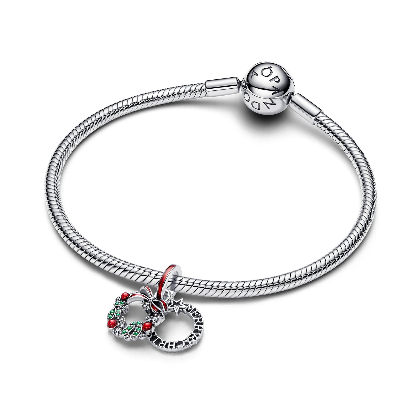 Holiday Wreath Double Dangle Charm Premium Fashion Jewelry Gift Collection