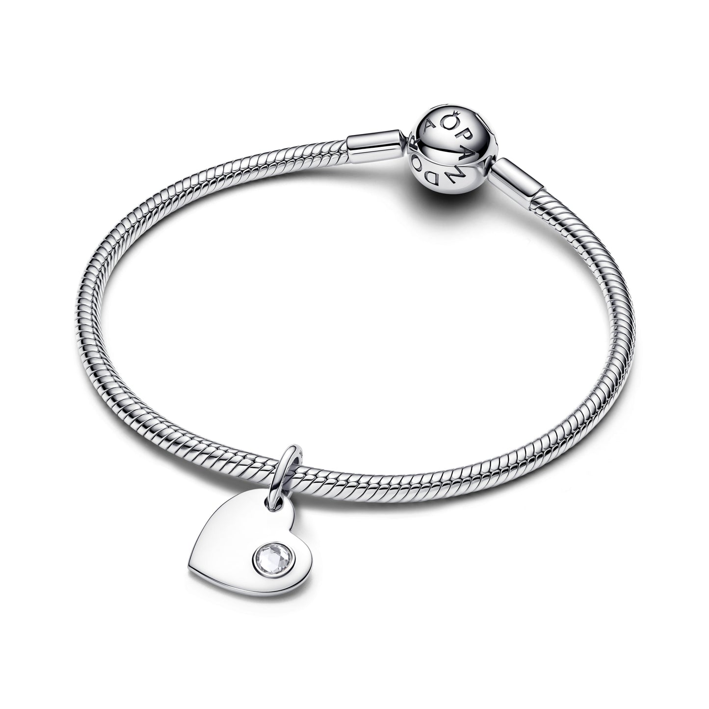 April Engravable Heart Clear Stone Dangle Charm Premium Fashion Jewelry Gift Collection
