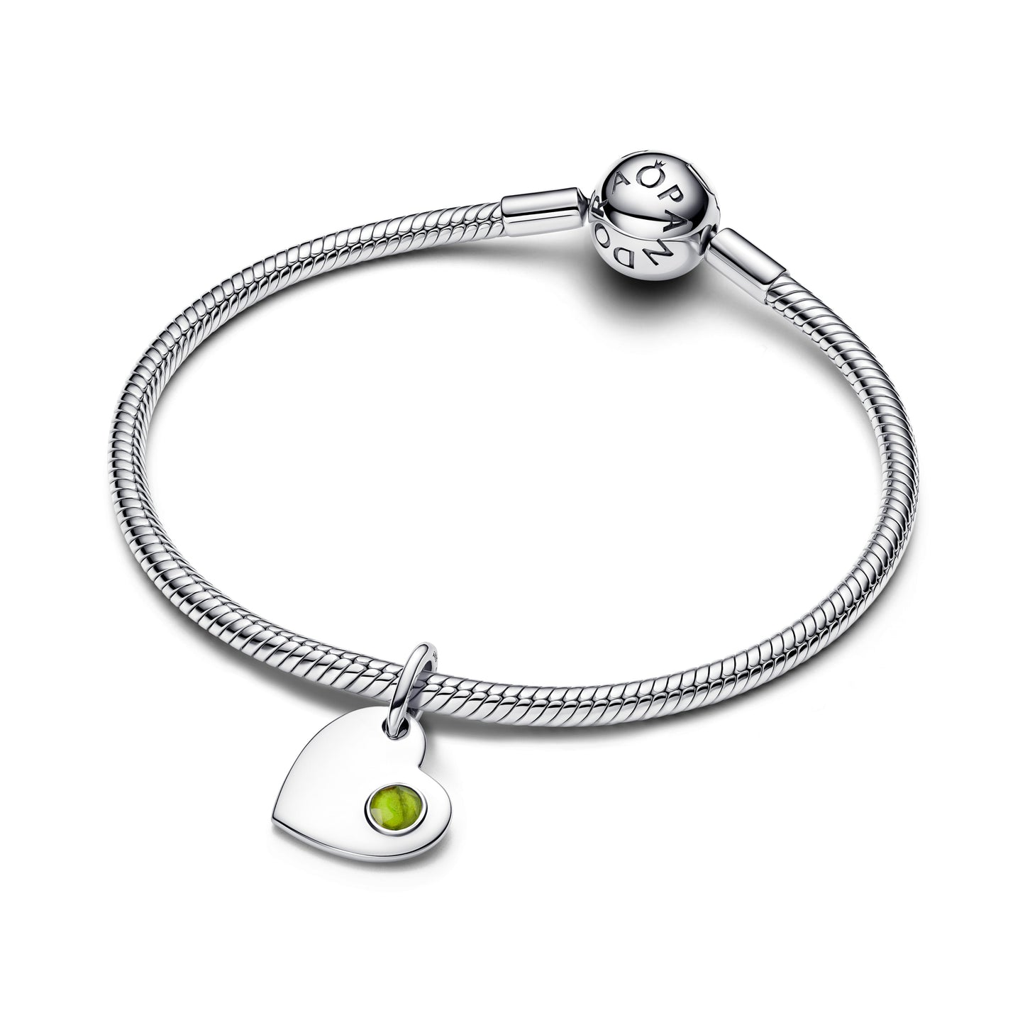 August Engravable Heart Spring Green Stone Dangle Charm Premium Fashion Jewelry Gift Collection