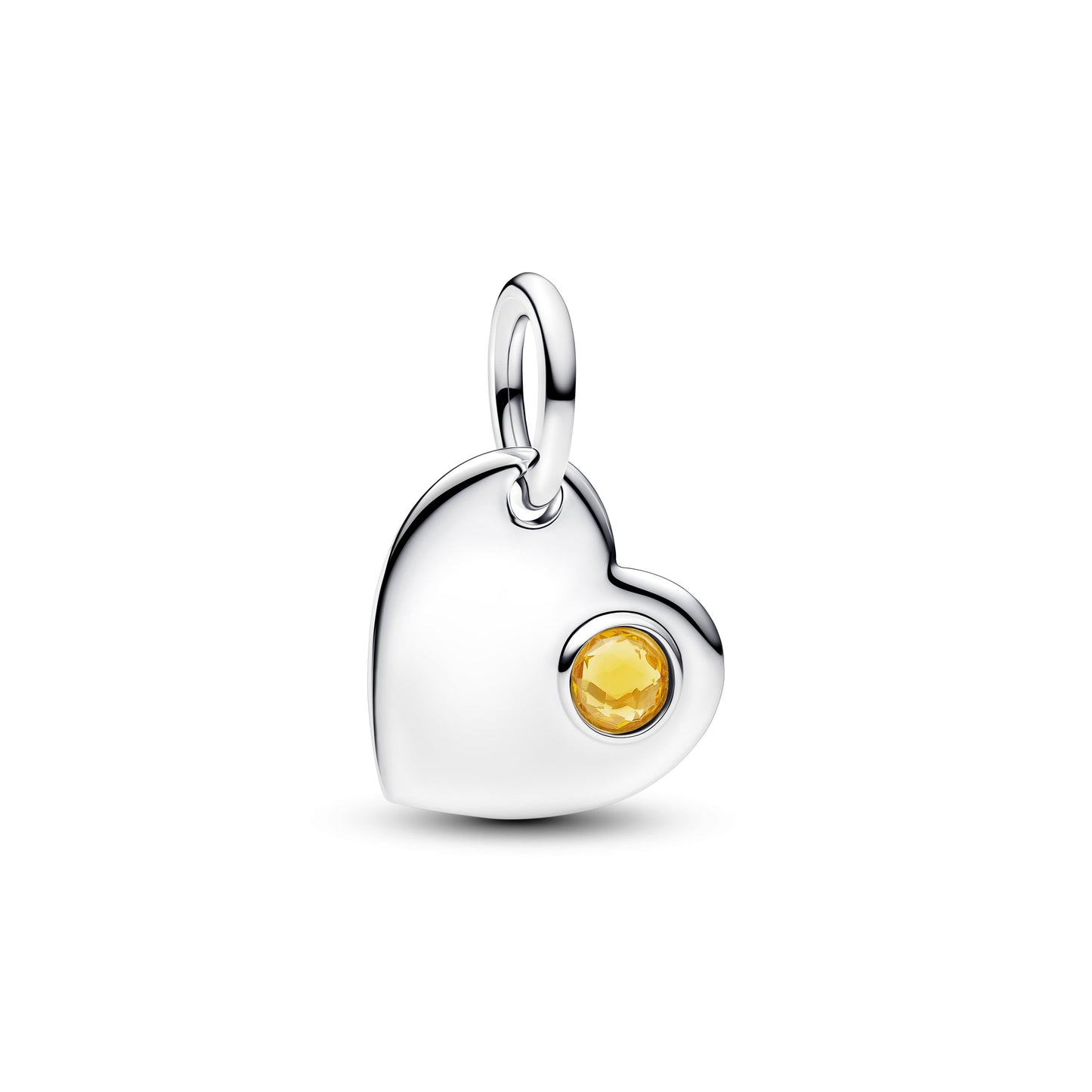 Engravable Heart Honey Stone Dangle Charm Premium Fashion Jewelry Gift Collection